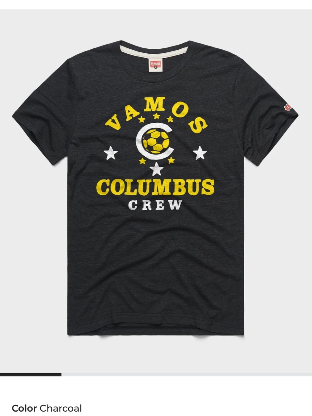 NWT Homage Vamos Columbus Crew Charcoal Grey T-shirt 3XL